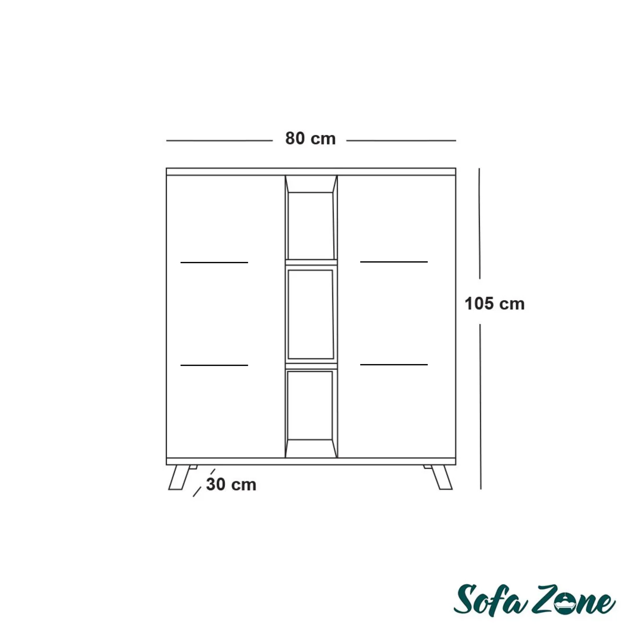 White Modern Wooden Shoe Cabinet with 2 Doors - SZG02