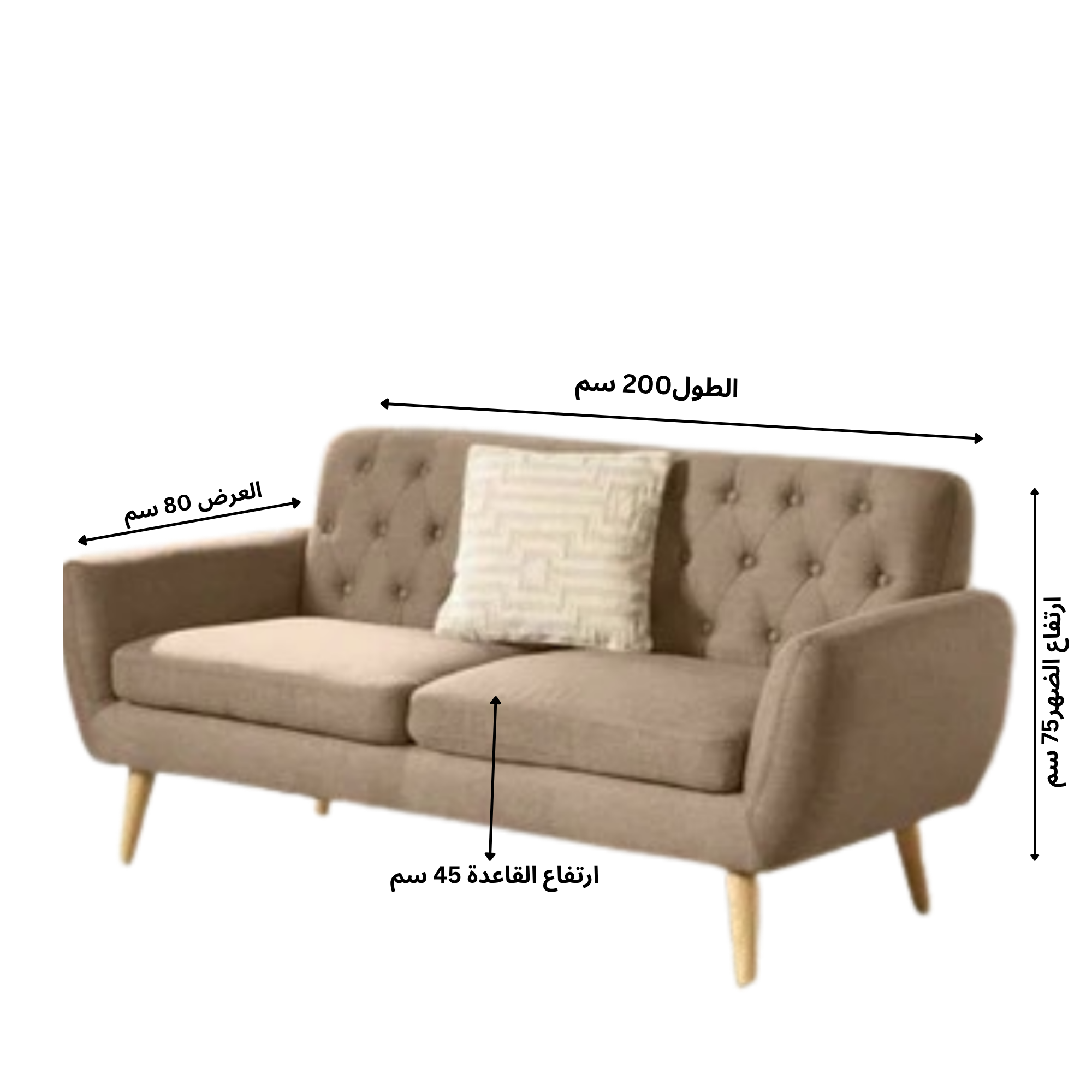 Tufted Beech Wood Sofa
