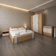 Modern 5-Piece Bedroom Set Beige*White - szr15