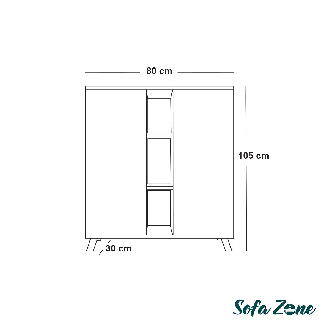 White Modern Wooden Shoe Cabinet with 2 Doors - SZG02