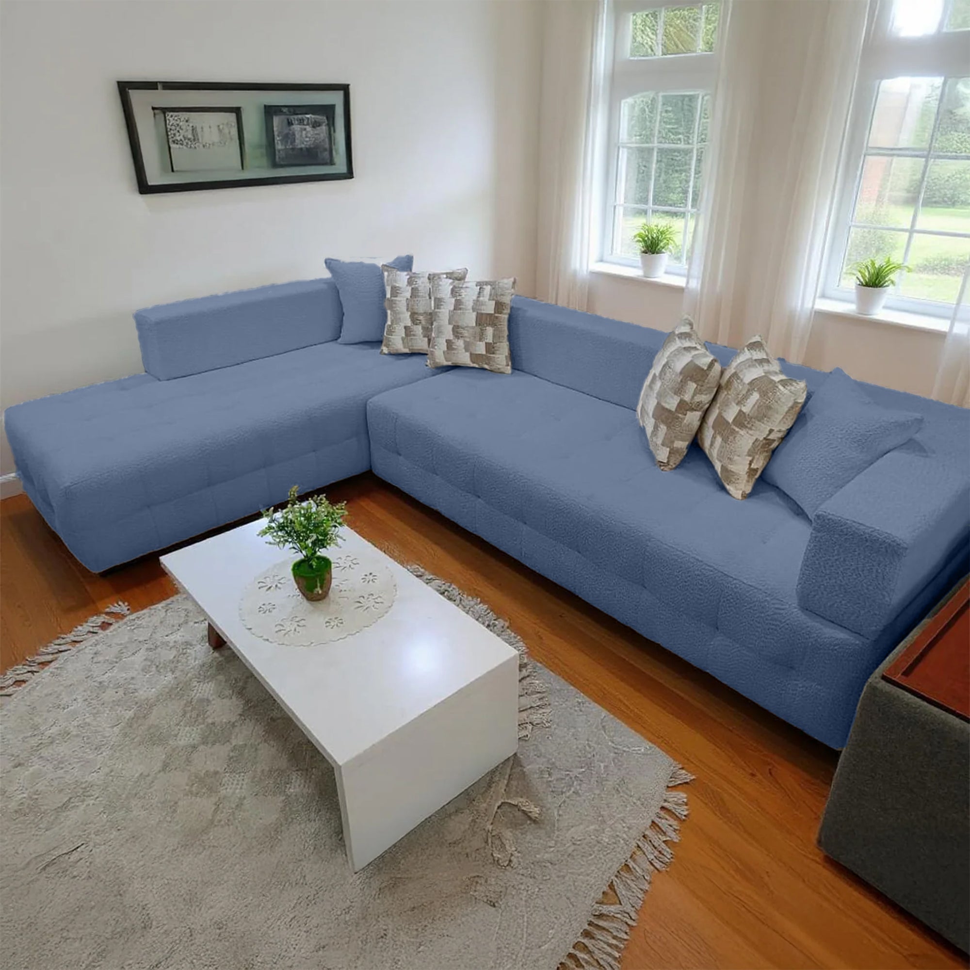 Off-White Corner Sofa - sz1103