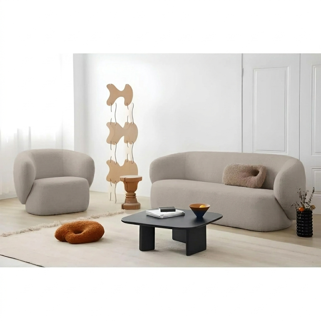Off-White Living Room, Sofa and Chair-sz274