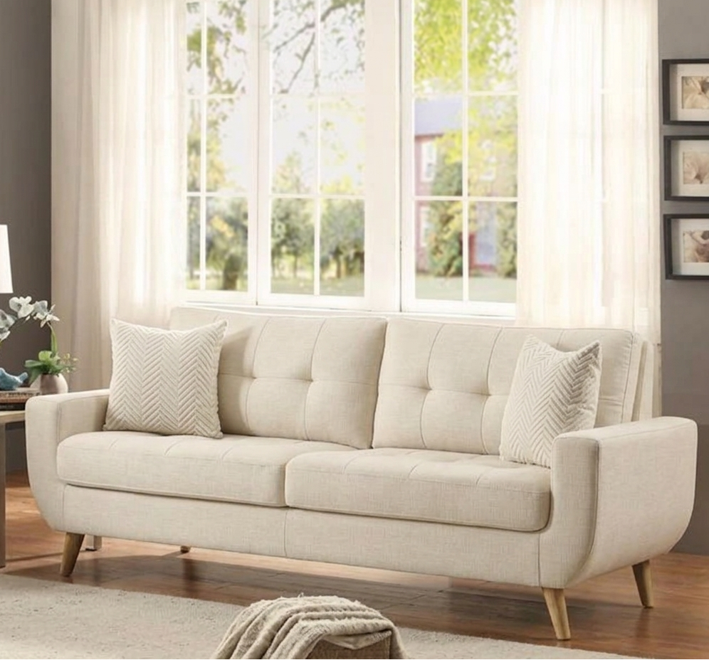 Modern Two-Seater Sofa with Wooden Legs – sz419