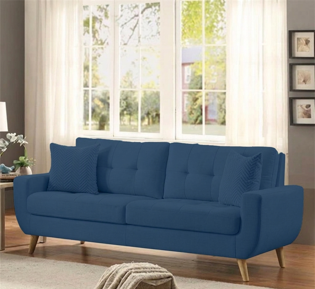Modern Two-Seater Sofa with Wooden Legs – sz419