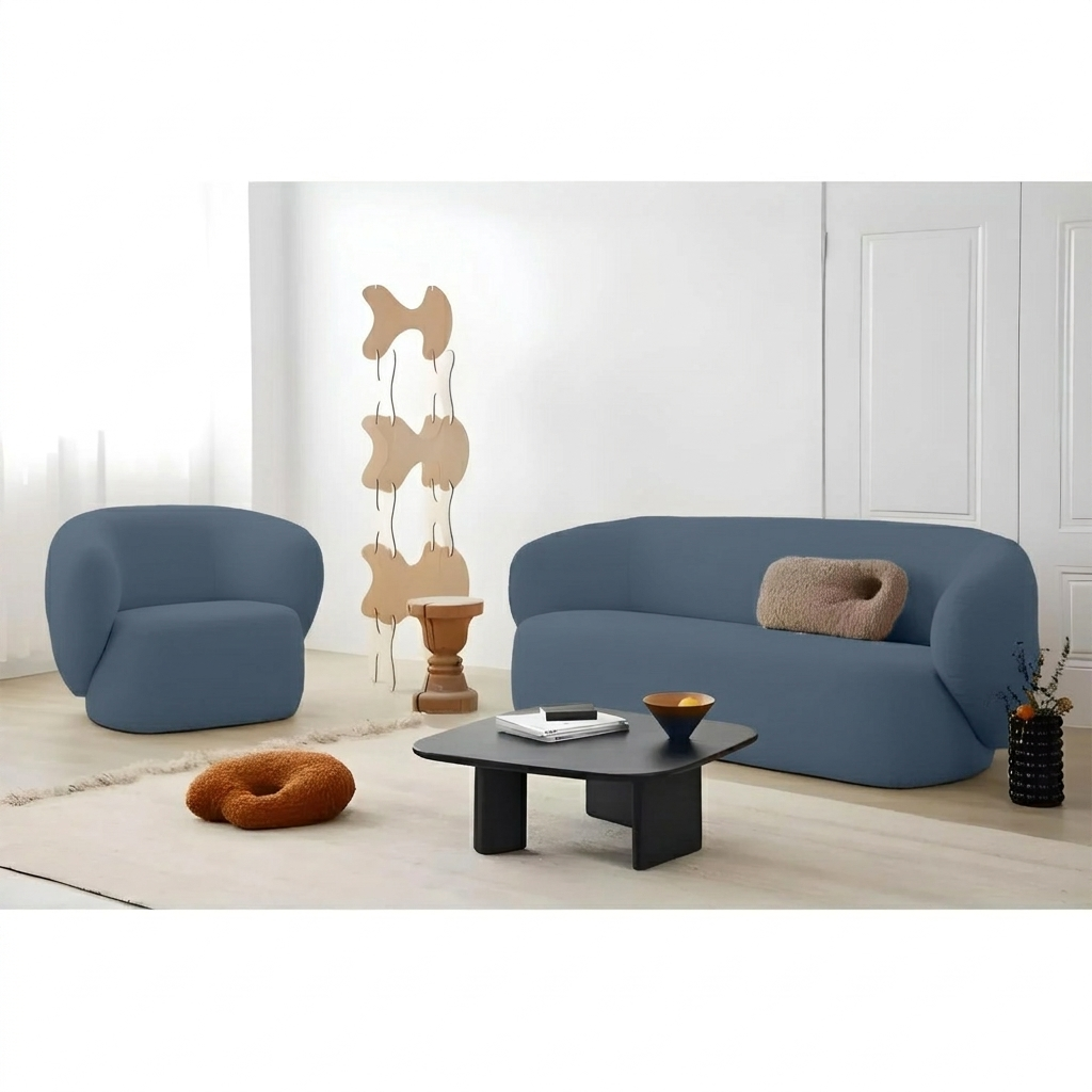 Off-White Living Room, Sofa and Chair-sz274