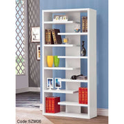 Modern Wooden Library with 8 Shelves