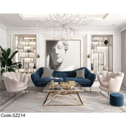 Modern Living Room Set 4 Pieces in Petrol and Beige – SZ214
