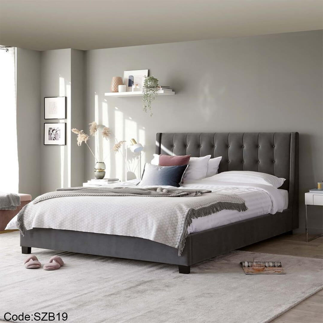 szb19 Gray Upholstered Bed