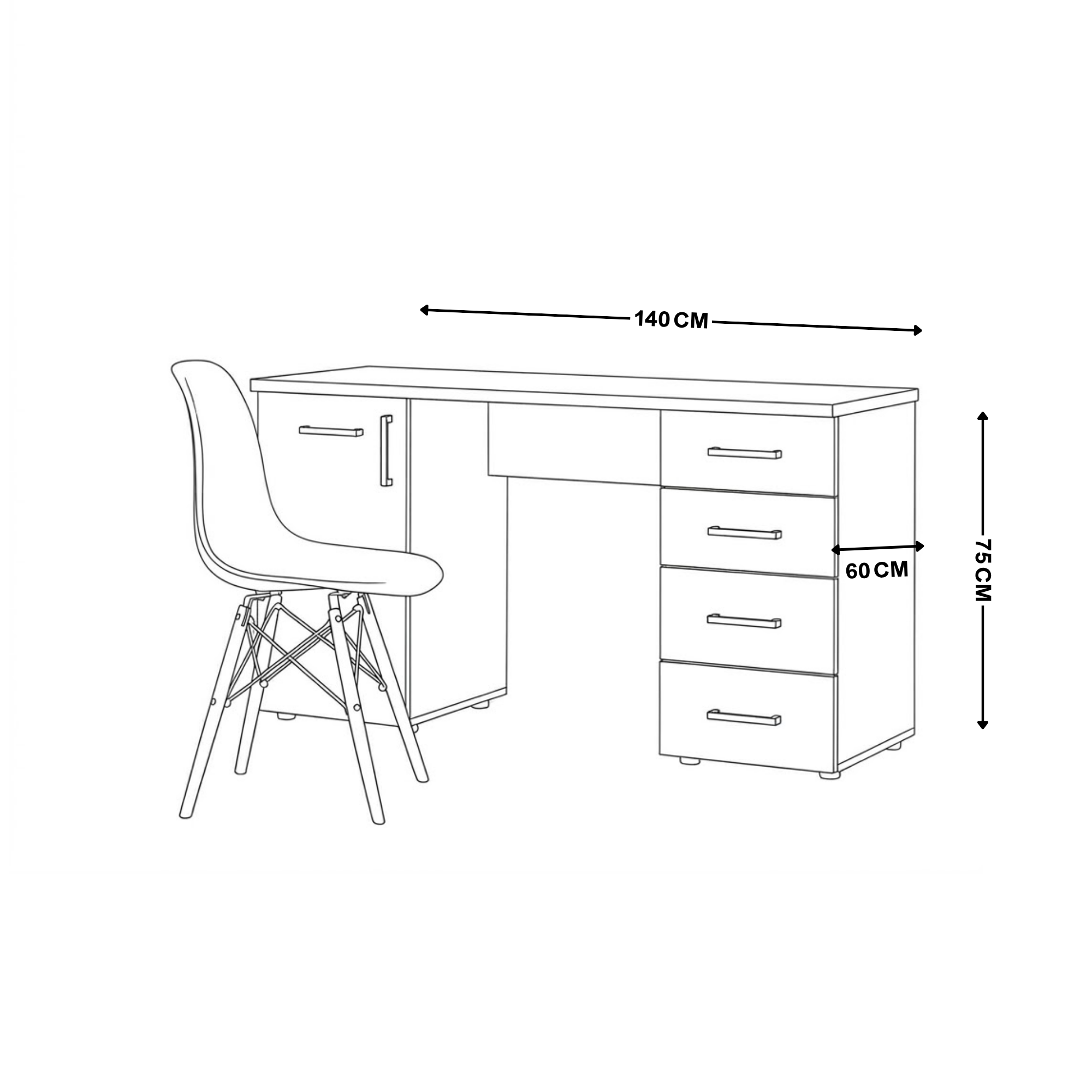 Desk with 6 Drawers - SZDE6