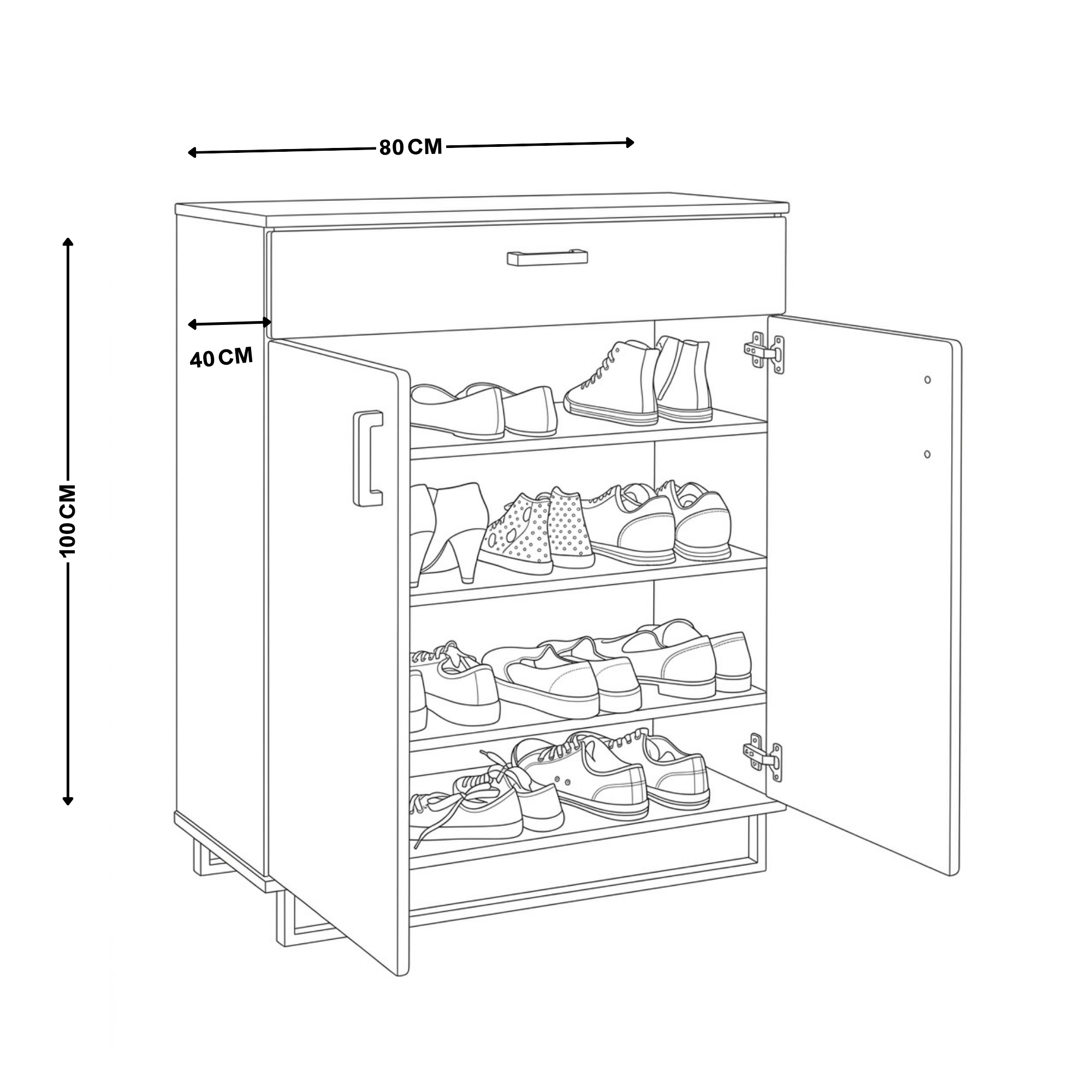 Beige MDF Shoe Cabinet - SZG07
