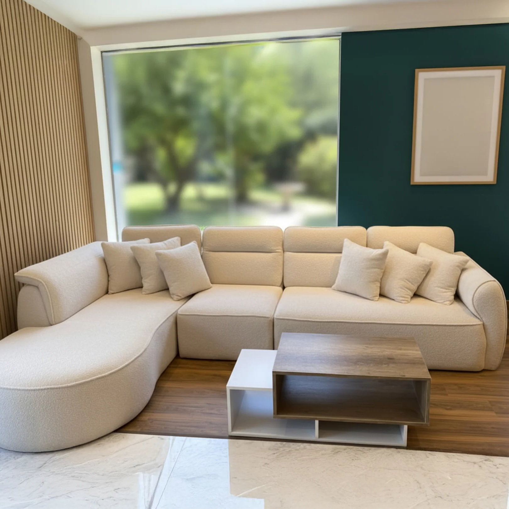 Off-White Corner Sofa - SZ1106
