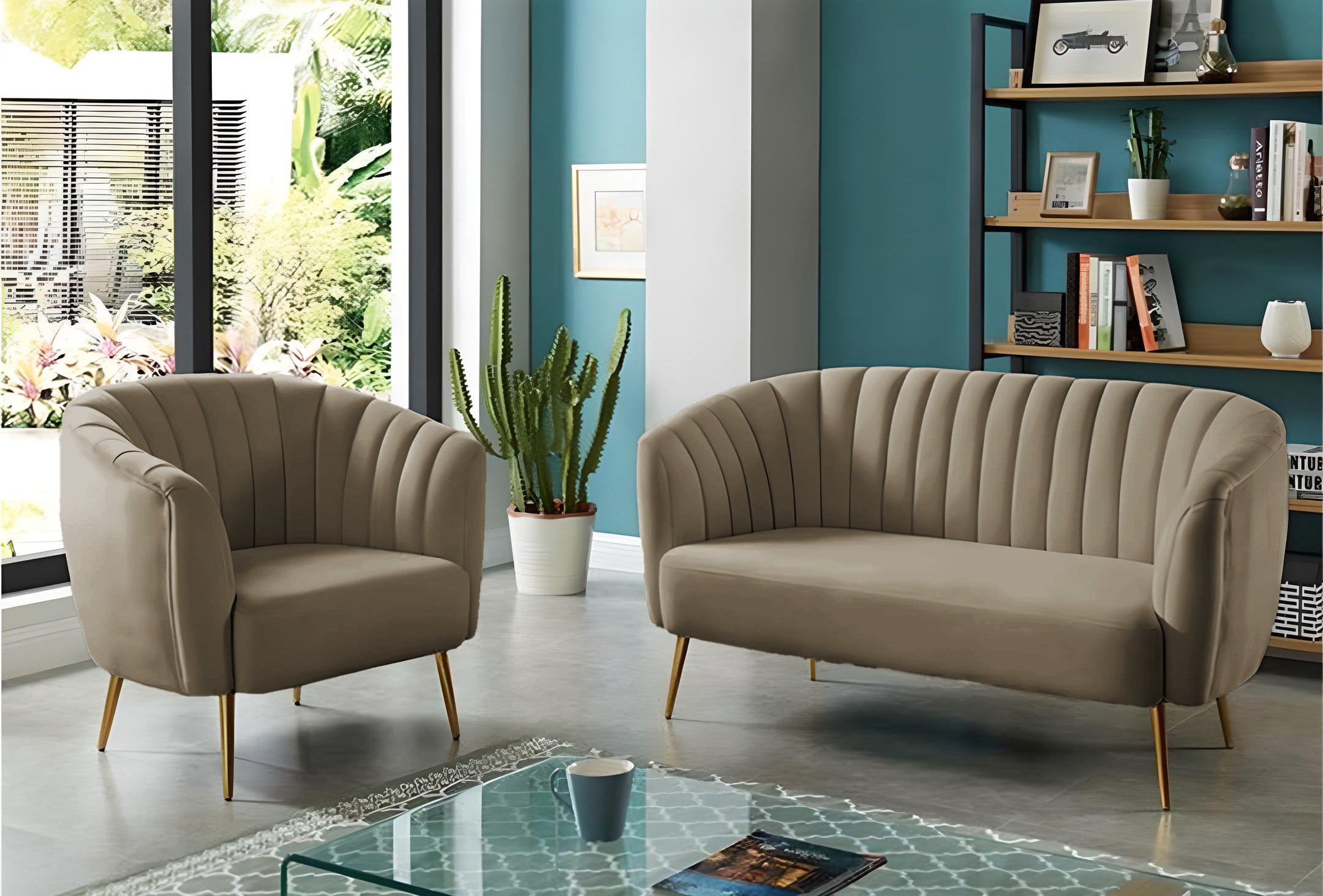 Off-White Sofa and Chair – sz219