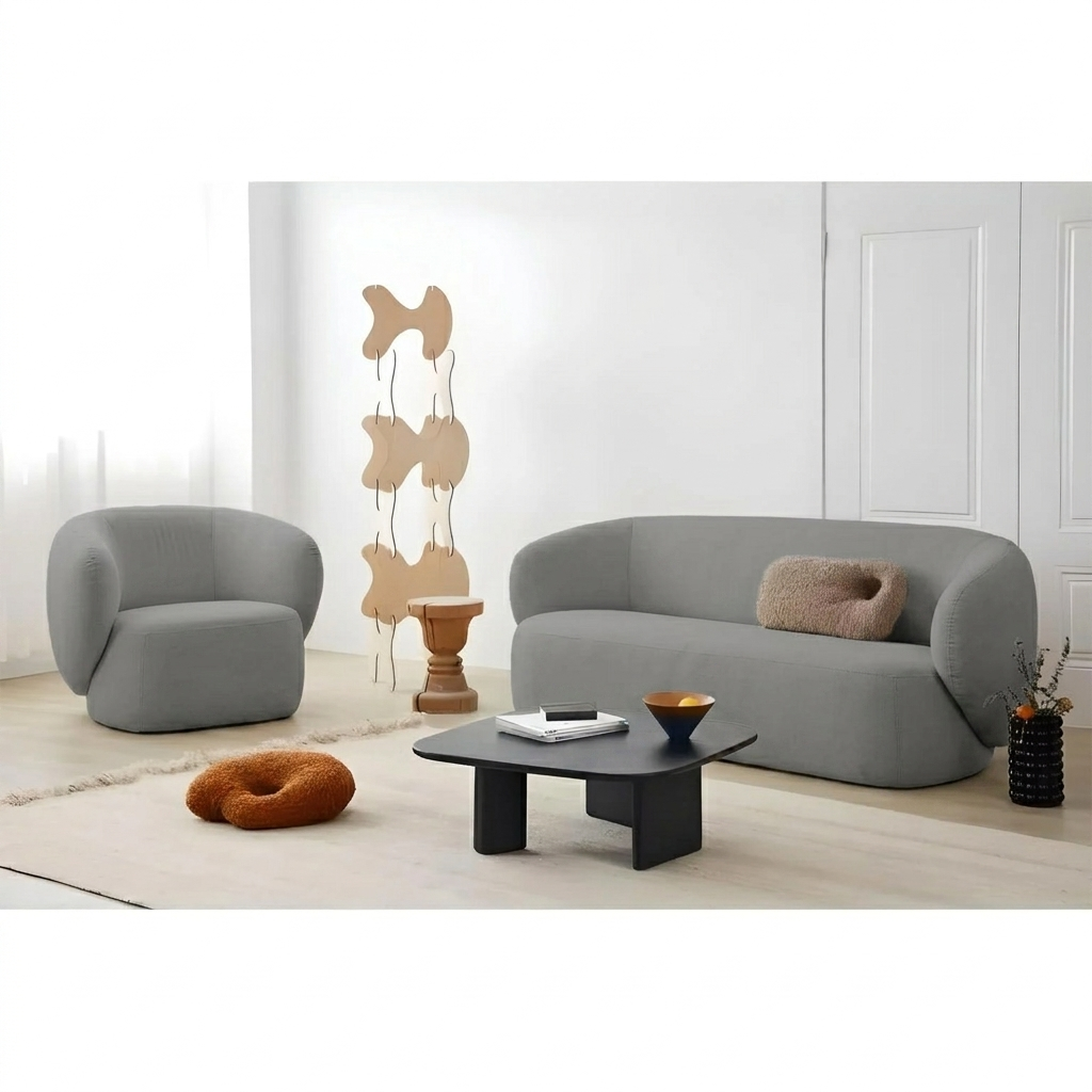 Off-White Living Room, Sofa and Chair-sz274