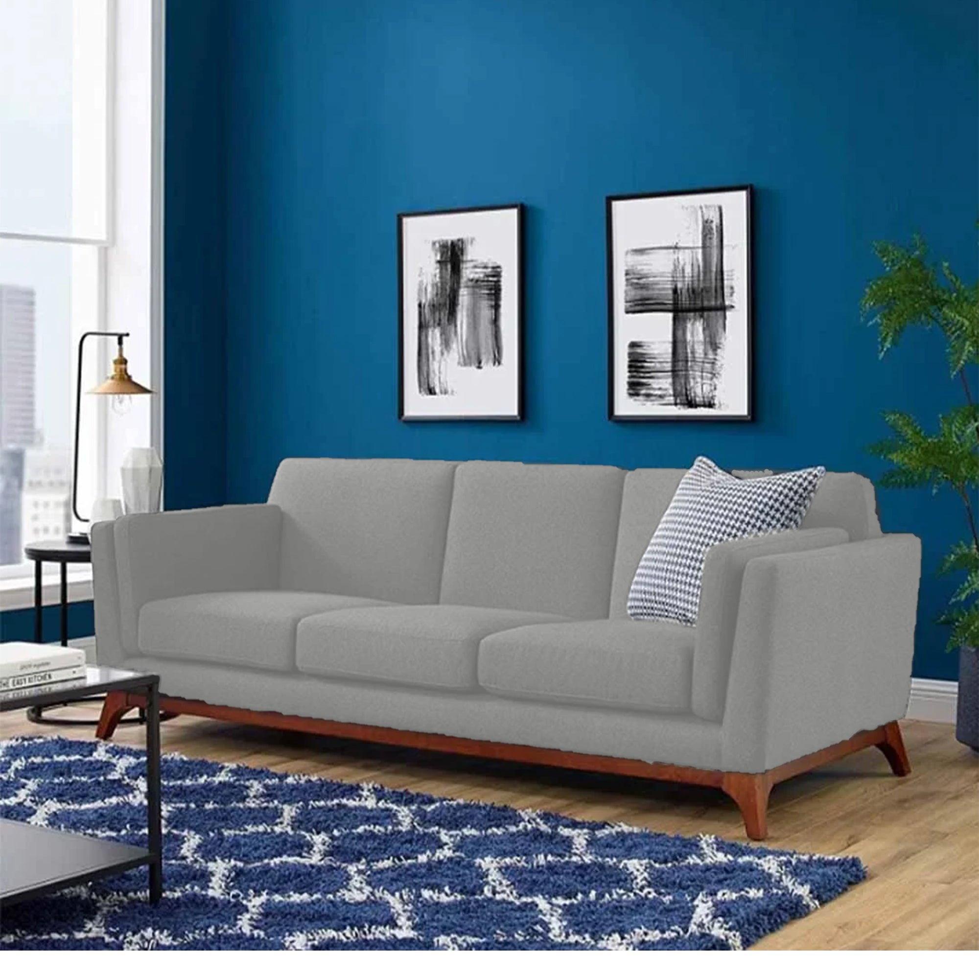Gray Three-Seater Sofa – sz406