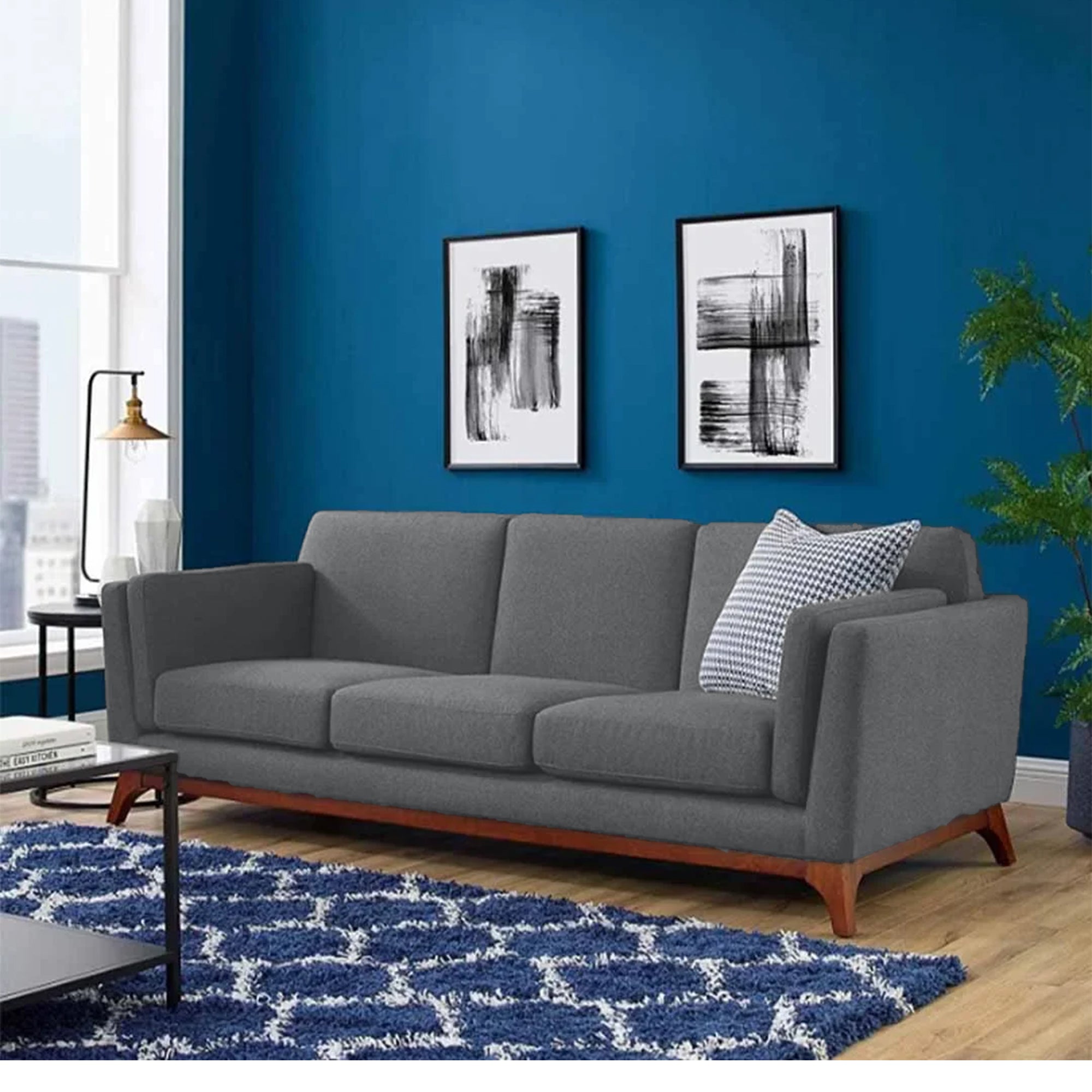 Gray Three-Seater Sofa – sz406