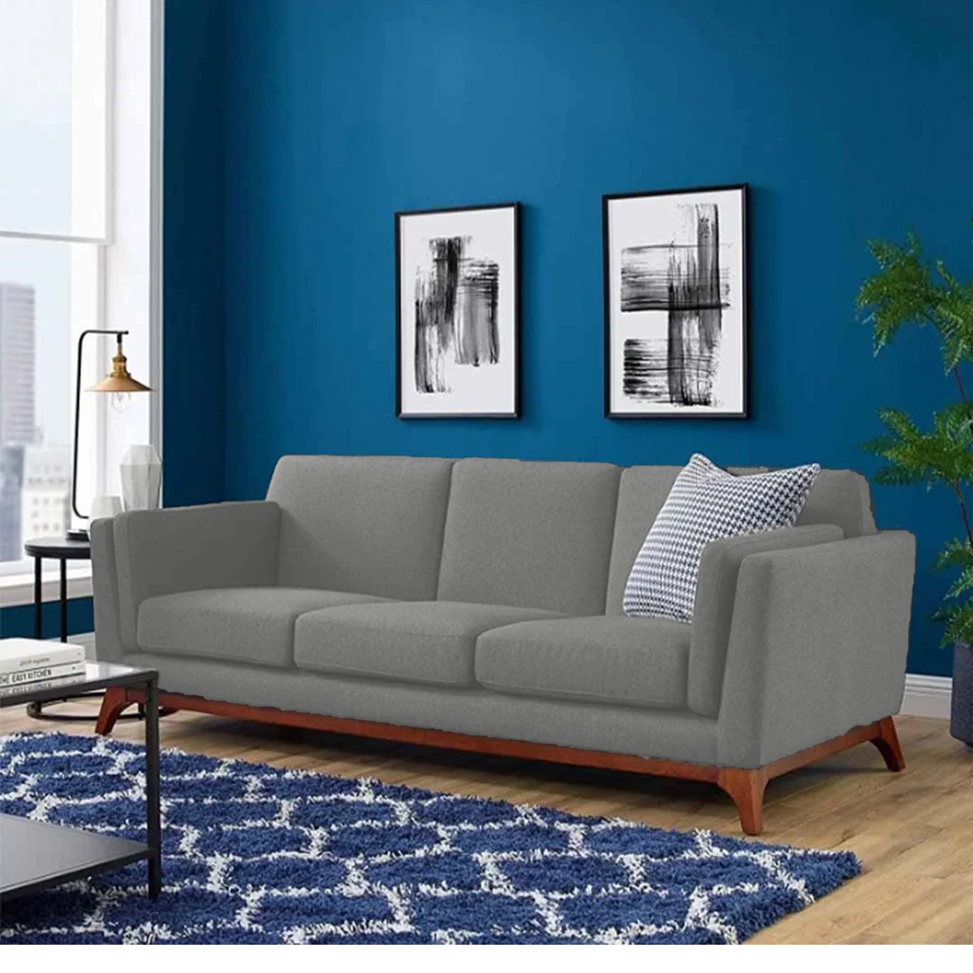 Gray Three-Seater Sofa – sz406