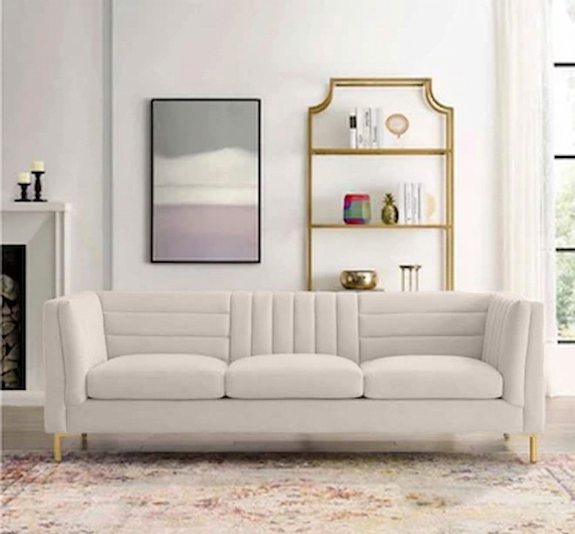Velvet Three-Seater Sofa – sz427
