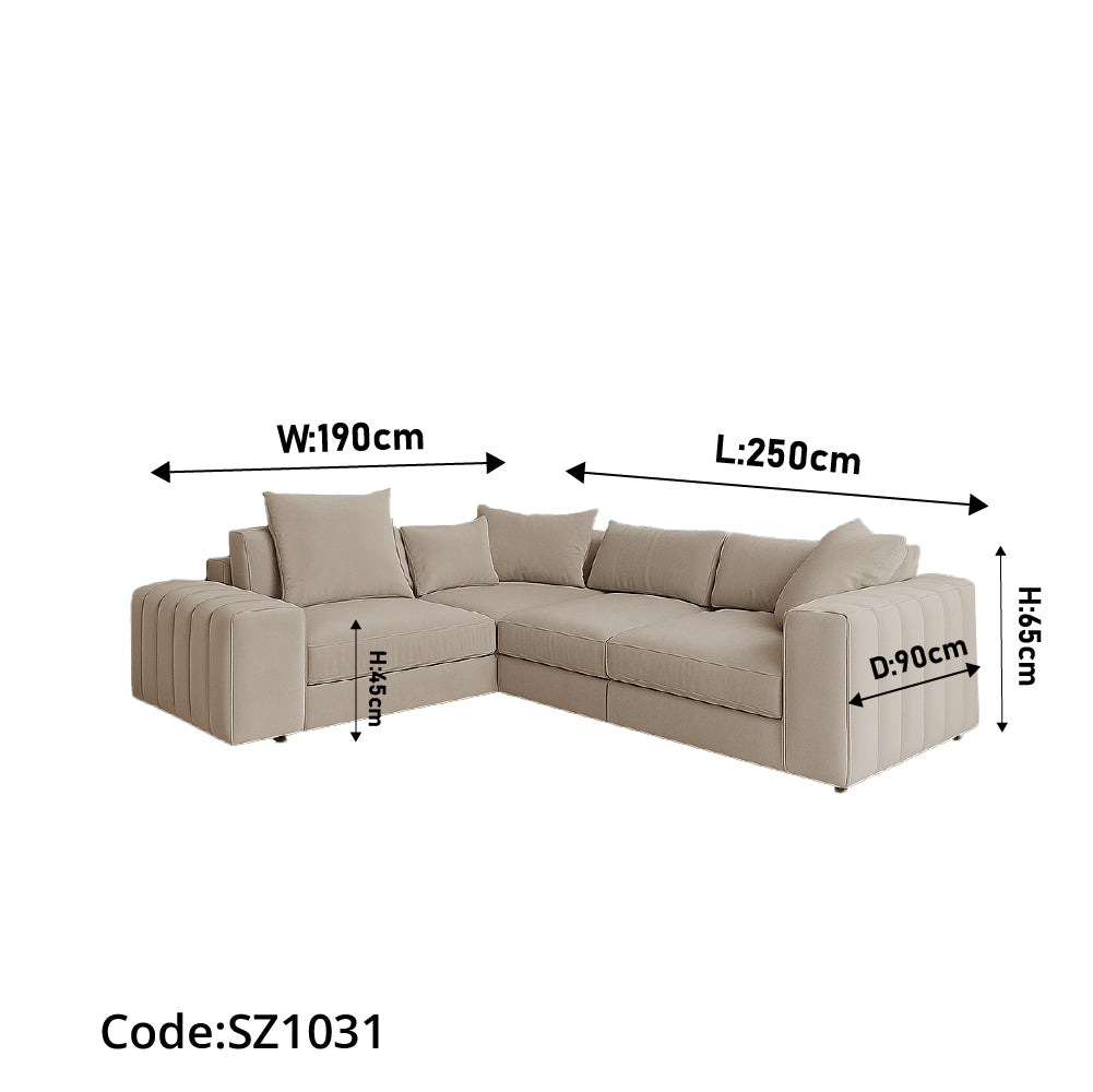 ركنة بيج قطيفة قطعتين – SZ1031