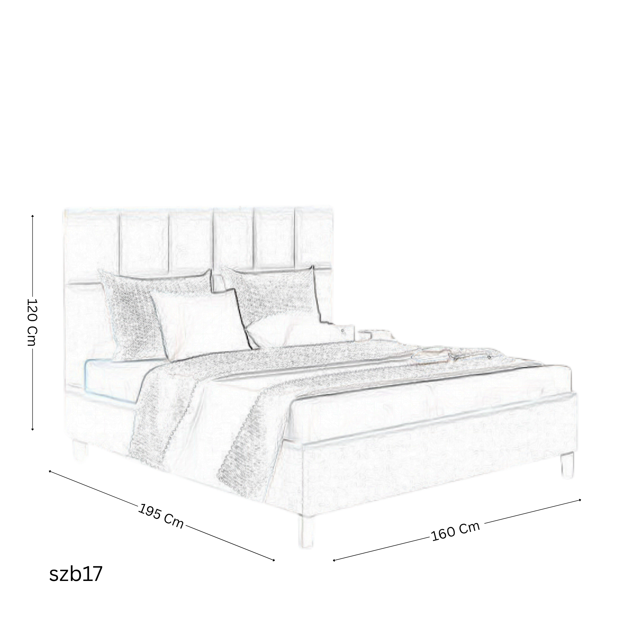 szb17 160 cm Bed Gray