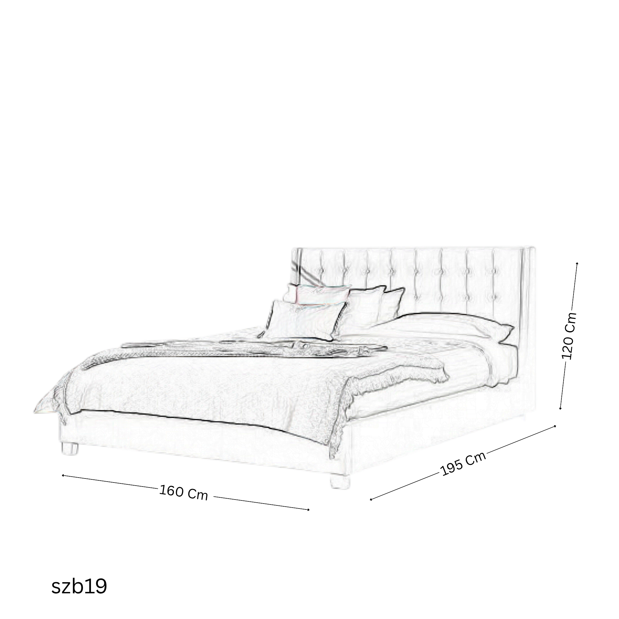 szb19 Gray Upholstered Bed