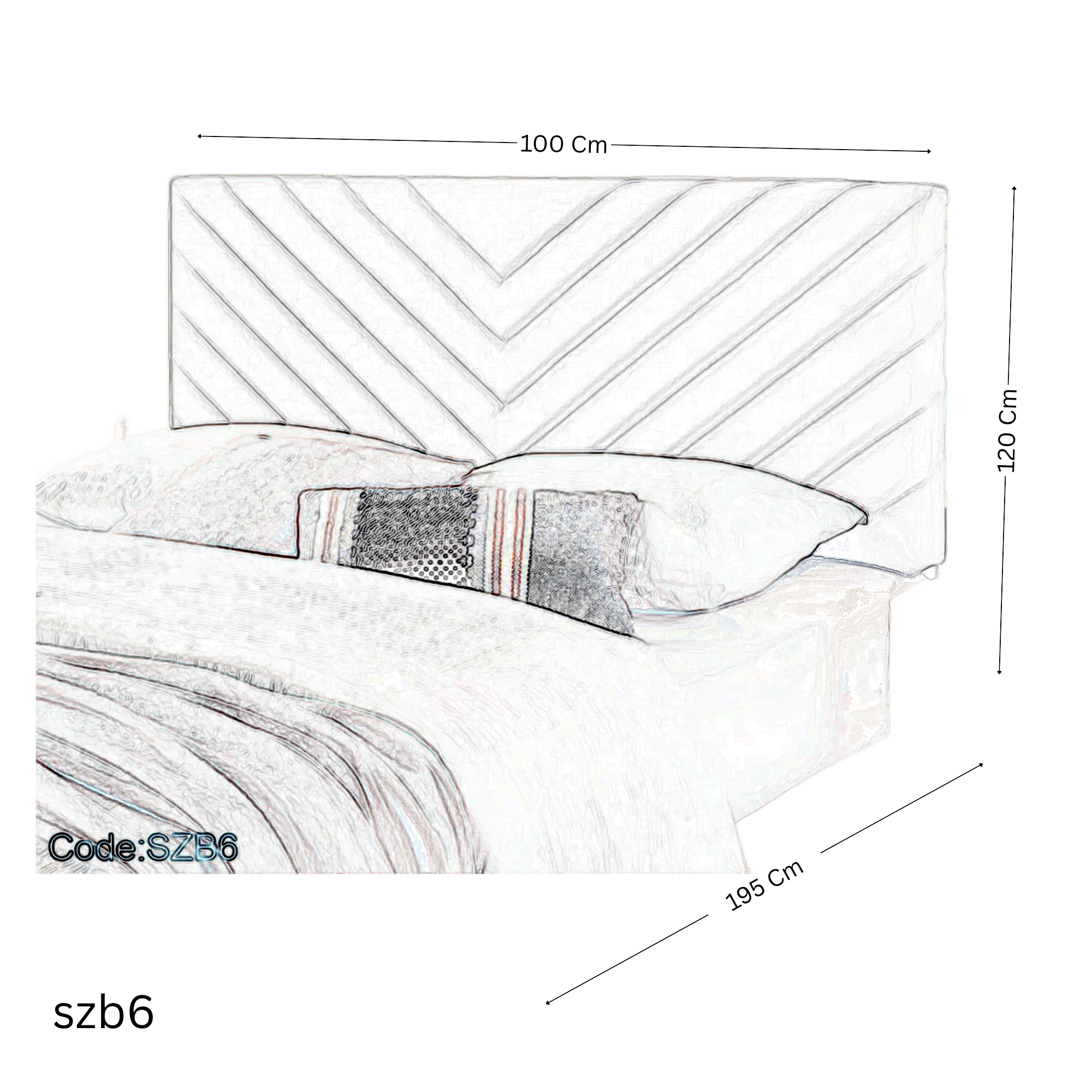 szb6 - 100 cm Upholstered Bed