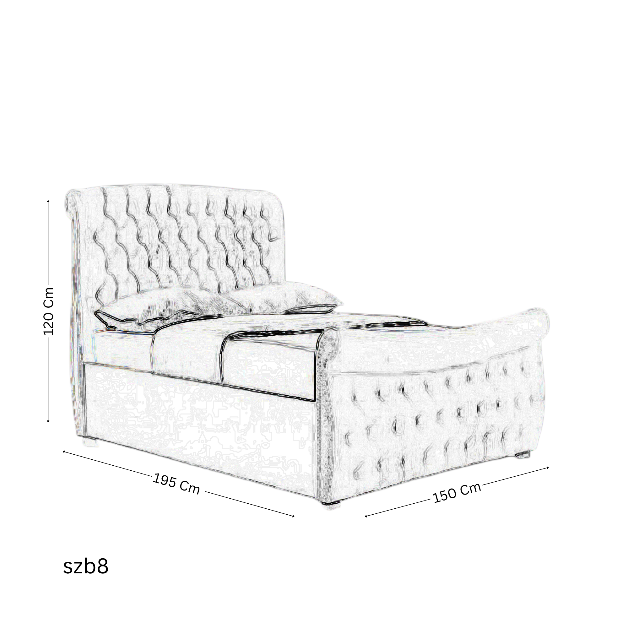 szb8 - 150 cm Upholstered Bed