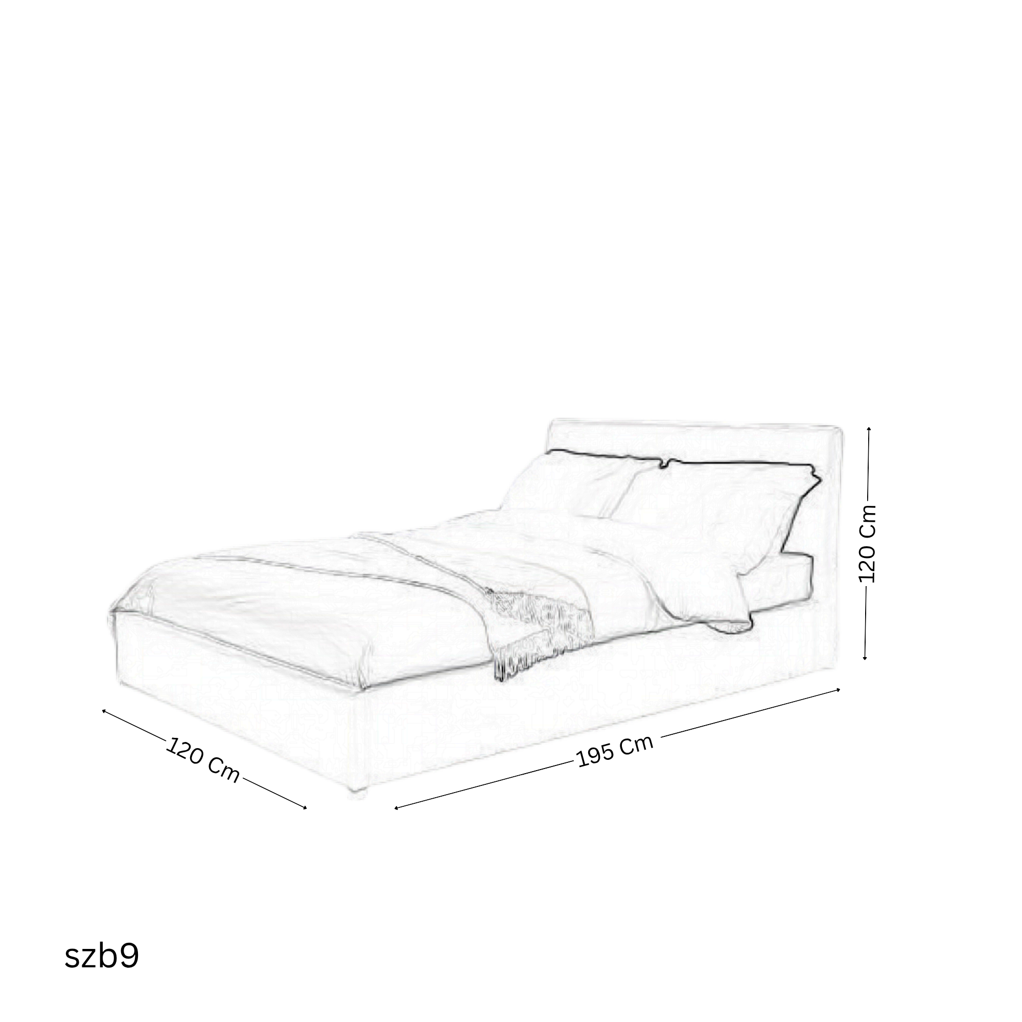 szb9 - 120 cm Gray Bed