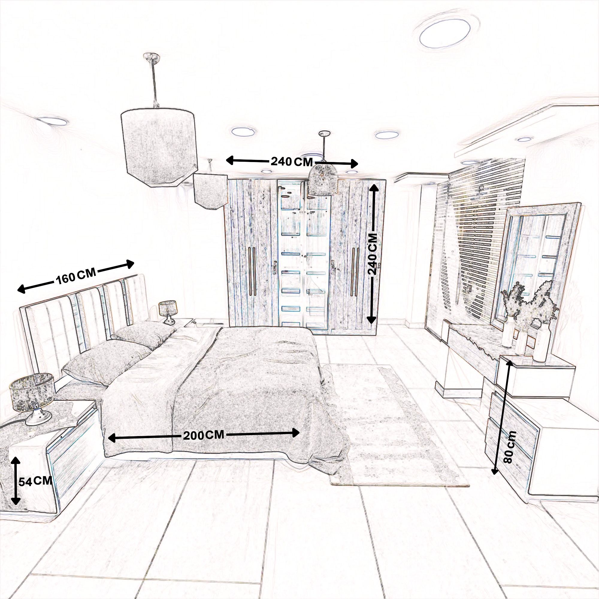 Brown*White Room with Dressing-szr34