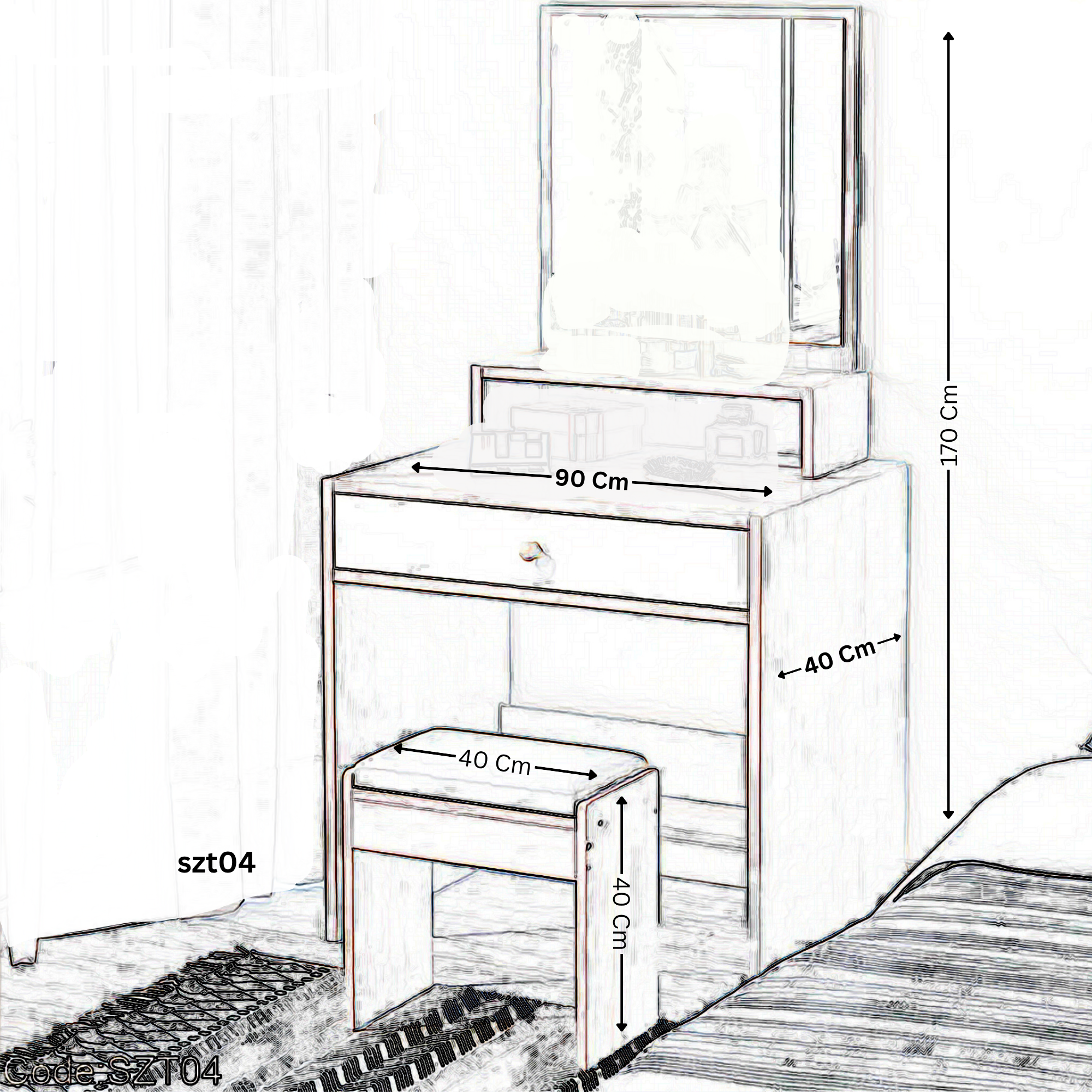 Beige and Buff Dresser - szt04